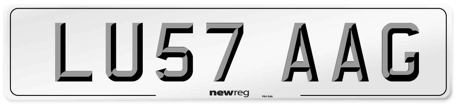 LU57 AAG Number Plate from New Reg